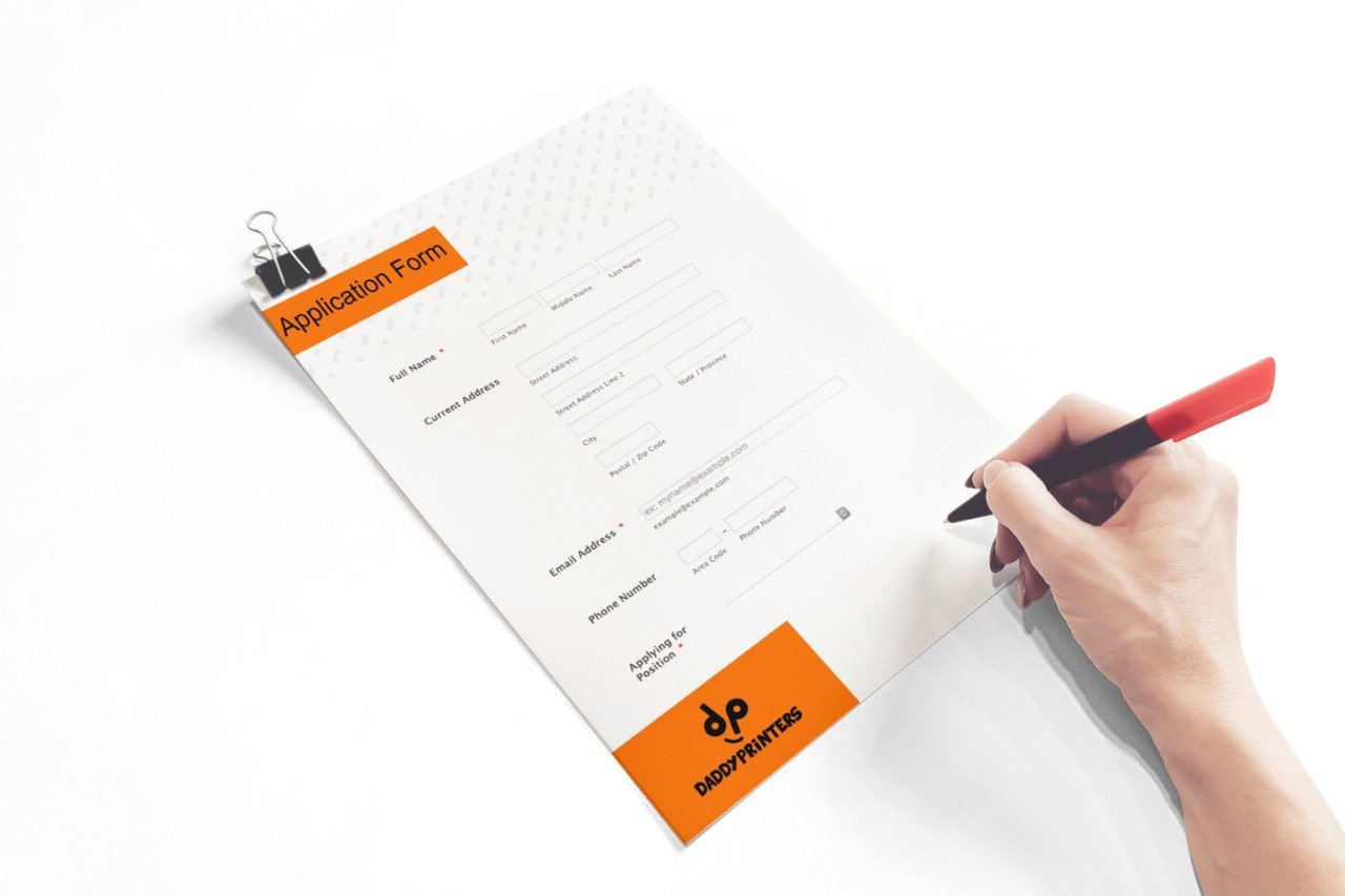 A4 Application Forms