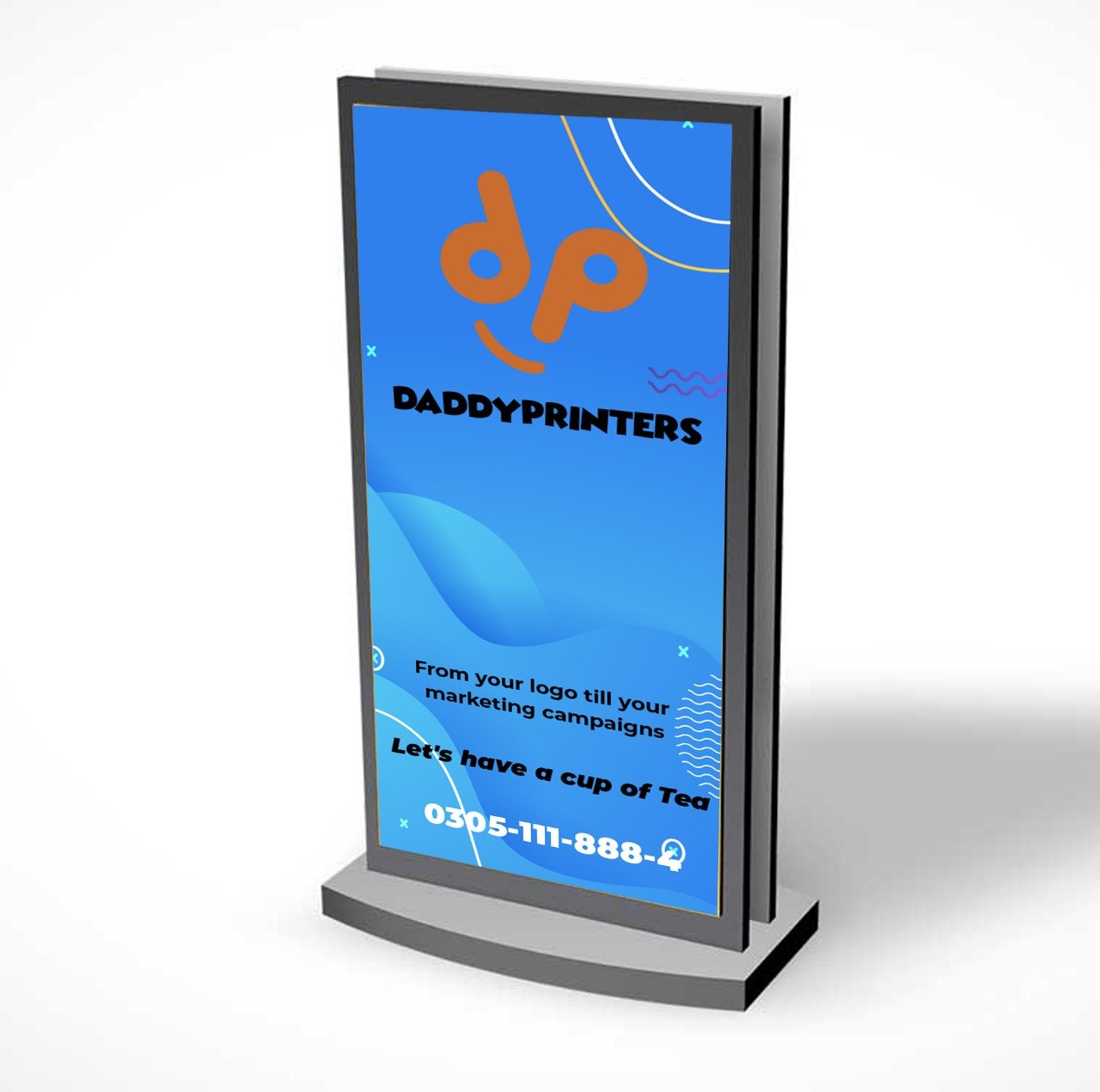 Double Sided Backlit Board (Direction) Pole 